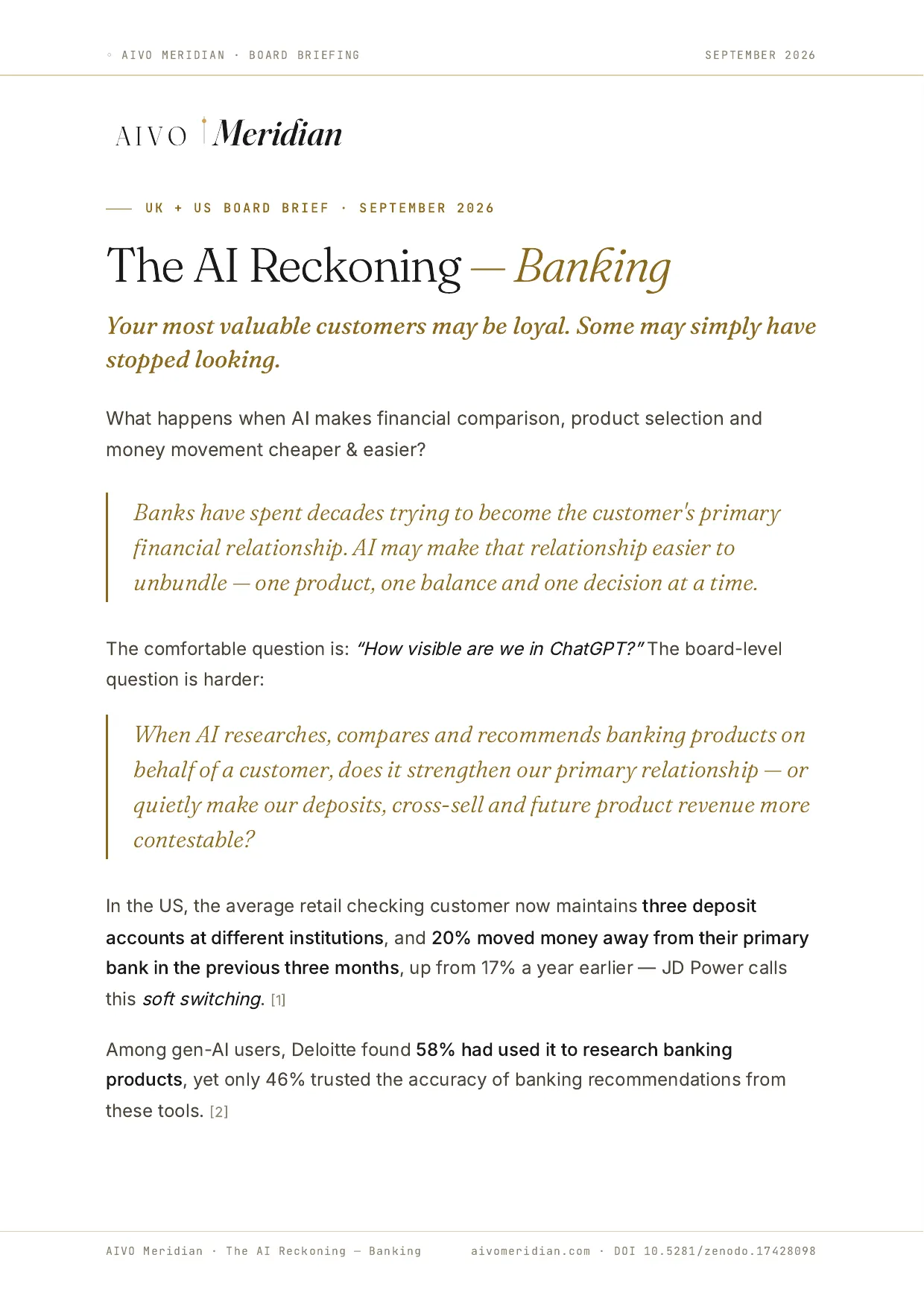 The AI Reckoning — Banking — page 1 of 12
