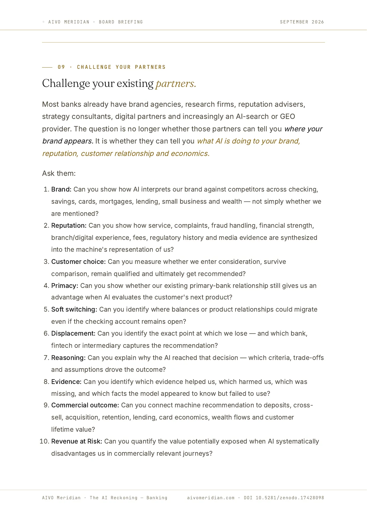 The AI Reckoning — Banking — page 9 of 12