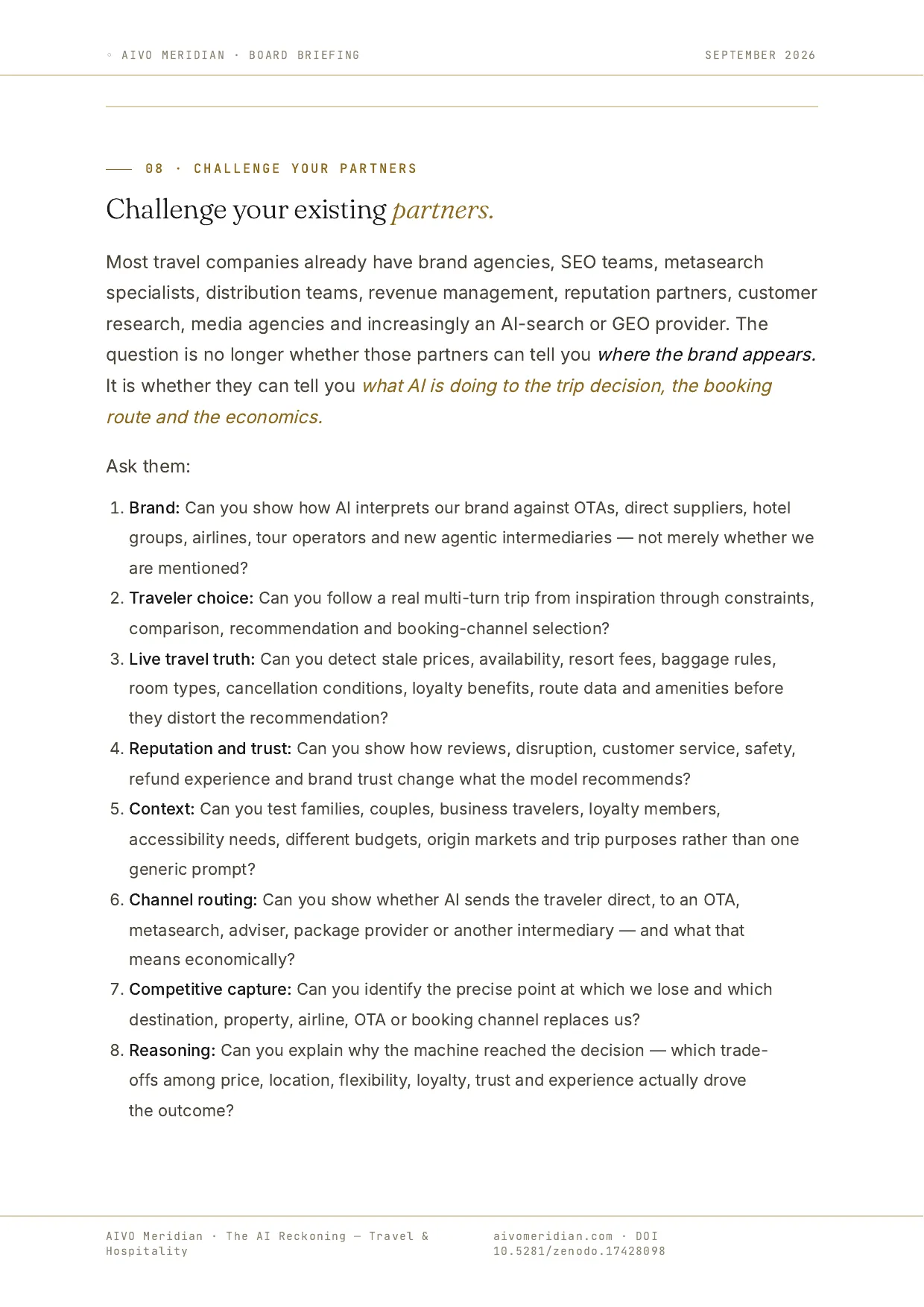 The AI Reckoning — Travel & Hospitality — page 8 of 11