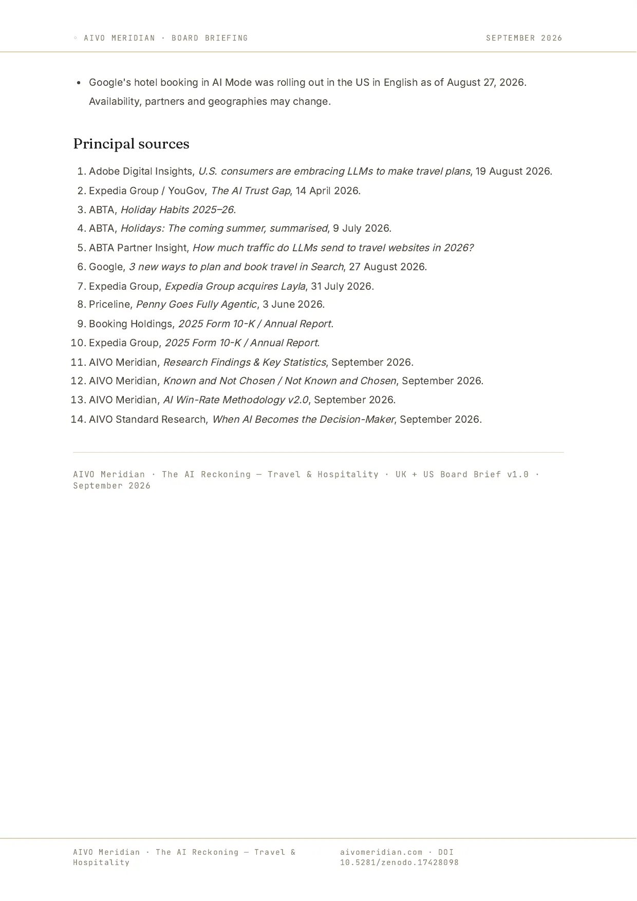 The AI Reckoning — Travel & Hospitality — page 11 of 11